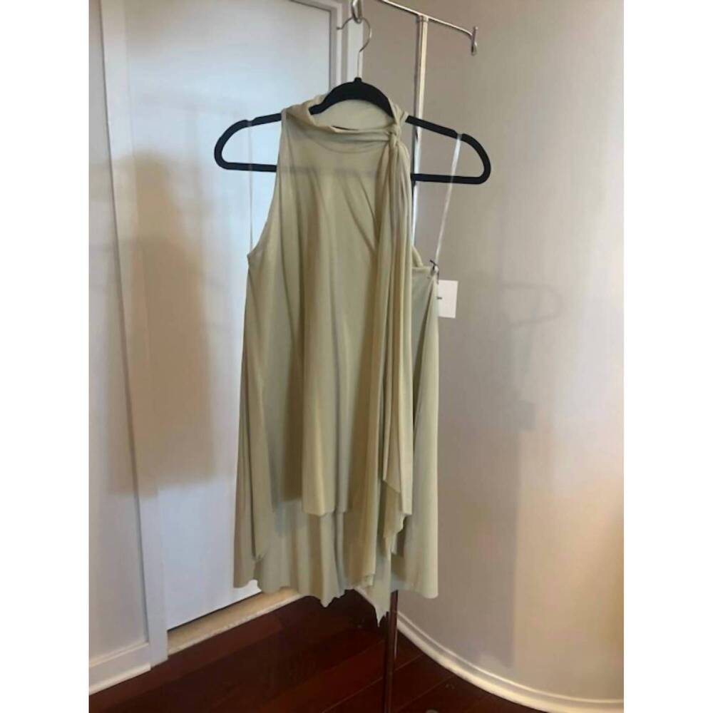 NEW PETIT POIS BY VIVIANA G women's high-low halter top in sage